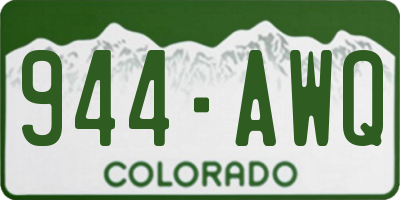 CO license plate 944AWQ