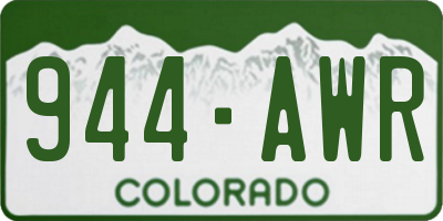 CO license plate 944AWR