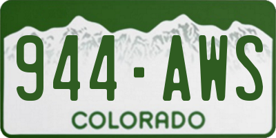 CO license plate 944AWS