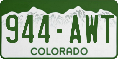 CO license plate 944AWT