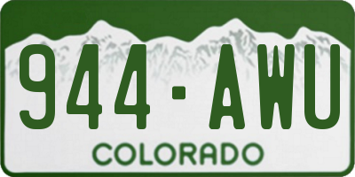 CO license plate 944AWU