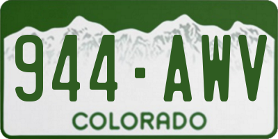 CO license plate 944AWV