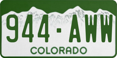 CO license plate 944AWW
