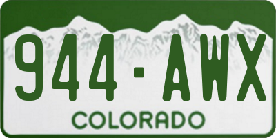 CO license plate 944AWX