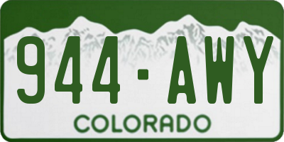 CO license plate 944AWY