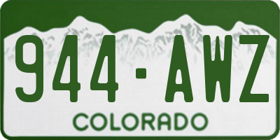 CO license plate 944AWZ