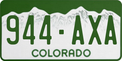 CO license plate 944AXA