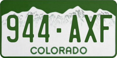 CO license plate 944AXF