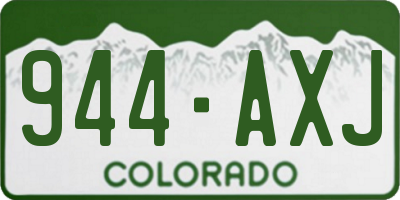 CO license plate 944AXJ