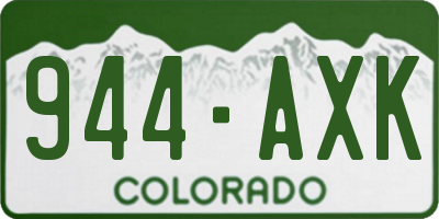 CO license plate 944AXK