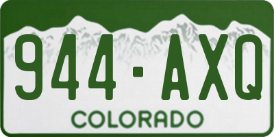 CO license plate 944AXQ