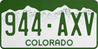 CO license plate 944AXV