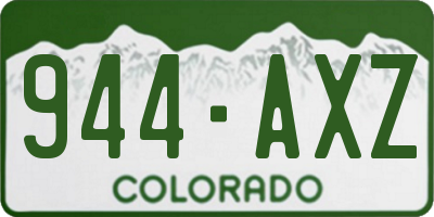 CO license plate 944AXZ