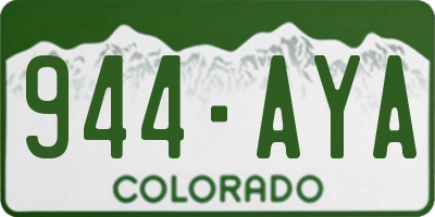 CO license plate 944AYA