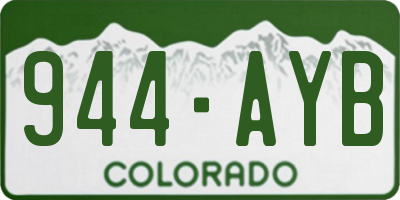 CO license plate 944AYB