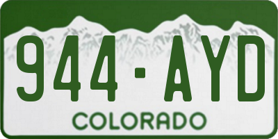 CO license plate 944AYD