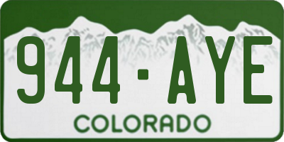 CO license plate 944AYE
