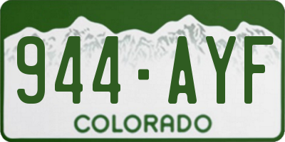 CO license plate 944AYF