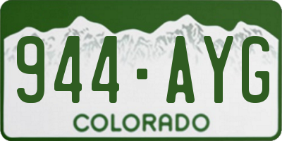 CO license plate 944AYG