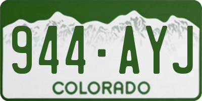 CO license plate 944AYJ