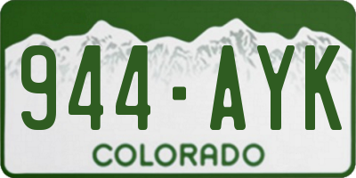 CO license plate 944AYK