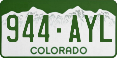 CO license plate 944AYL
