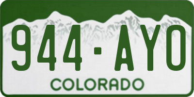 CO license plate 944AYO