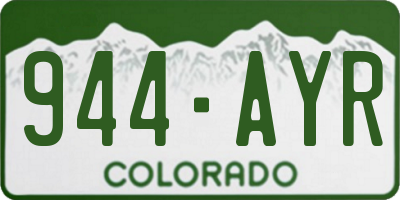 CO license plate 944AYR