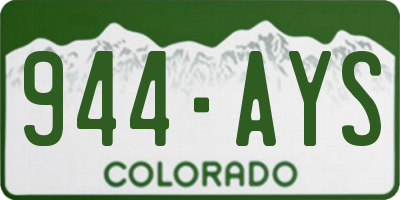 CO license plate 944AYS
