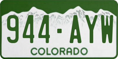 CO license plate 944AYW