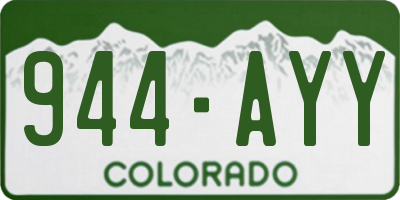 CO license plate 944AYY