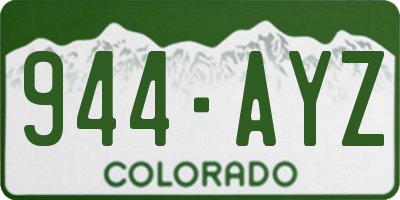 CO license plate 944AYZ