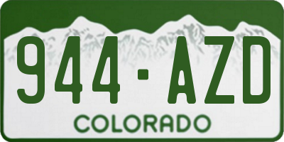 CO license plate 944AZD