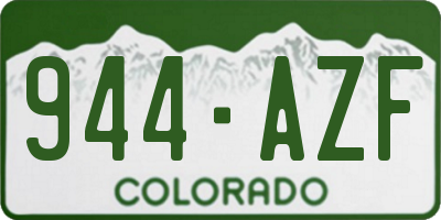 CO license plate 944AZF