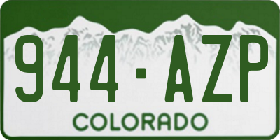 CO license plate 944AZP