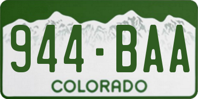 CO license plate 944BAA
