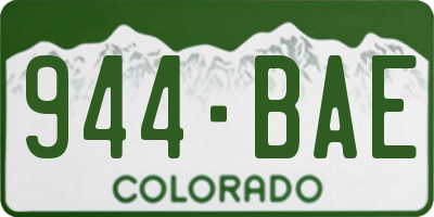 CO license plate 944BAE
