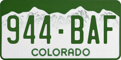 CO license plate 944BAF
