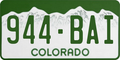 CO license plate 944BAI