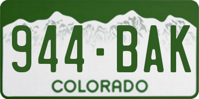 CO license plate 944BAK