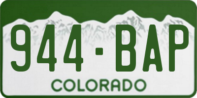 CO license plate 944BAP