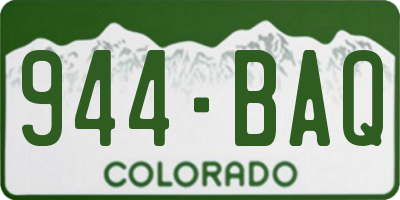 CO license plate 944BAQ