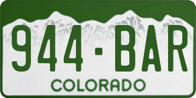 CO license plate 944BAR
