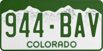 CO license plate 944BAV