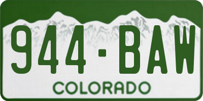 CO license plate 944BAW