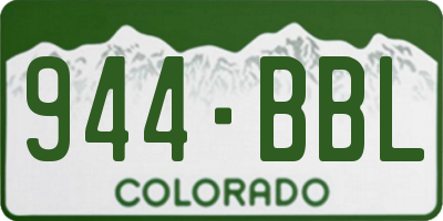 CO license plate 944BBL