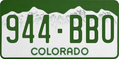CO license plate 944BBO