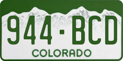 CO license plate 944BCD