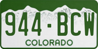CO license plate 944BCW
