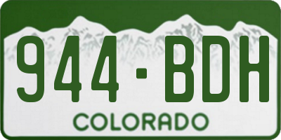 CO license plate 944BDH